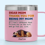 Dogs Make Life Whole - Dog Personalized Custom 14oz Stainless Steel Tumbler With Handle - Gift For Mom, Dog Lovers