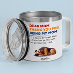 Dogs Make Life Whole - Dog Personalized Custom 14oz Stainless Steel Tumbler With Handle - Gift For Mom, Dog Lovers