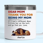 Dogs Make Life Whole - Dog Personalized Custom 14oz Stainless Steel Tumbler With Handle - Gift For Mom, Dog Lovers