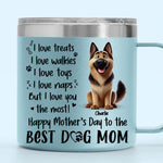 A Dog’s Love Never Ends - Dog Personalized Custom 14oz Stainless Steel Tumbler With Handle - Gift For Mom, Dog Lovers