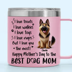 A Dog’s Love Never Ends - Dog Personalized Custom 14oz Stainless Steel Tumbler With Handle - Gift For Mom, Dog Lovers