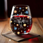 Held Together By Love - Family Personalized Custom Wine Glass - Mother's Day, Gift For Mom, Grandma