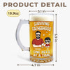 Cheers To Fatherhood - Family Personalized Custom Glass Beer Mug - Father's Day, Gift For Dad, Grandpa