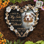 Custom Photo You Left Paw Prints On My Heart - Memorial Personalized Custom Heart Shaped Memorial Stone - Sympathy Gift For Dog Lovers