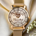 Grandkids Make Life More Grand - Family Personalized Custom Women's Watch - Mother's Day, Gift For Grandma, Mom