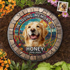 Custom Photo My Pawprints May No Longer Be In Your House - Memorial Personalized Custom 3D Mosaic Faux Stained Glass Print Round Shaped Memorial Stone - Sympathy Gift For Pet Owners, Pet Lovers