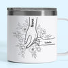 Forever Her Children, Forever In Her Hands - Family Personalized Custom 14oz Stainless Steel Tumbler With Handle - Mother's Day, Gift For Mom, Grandma