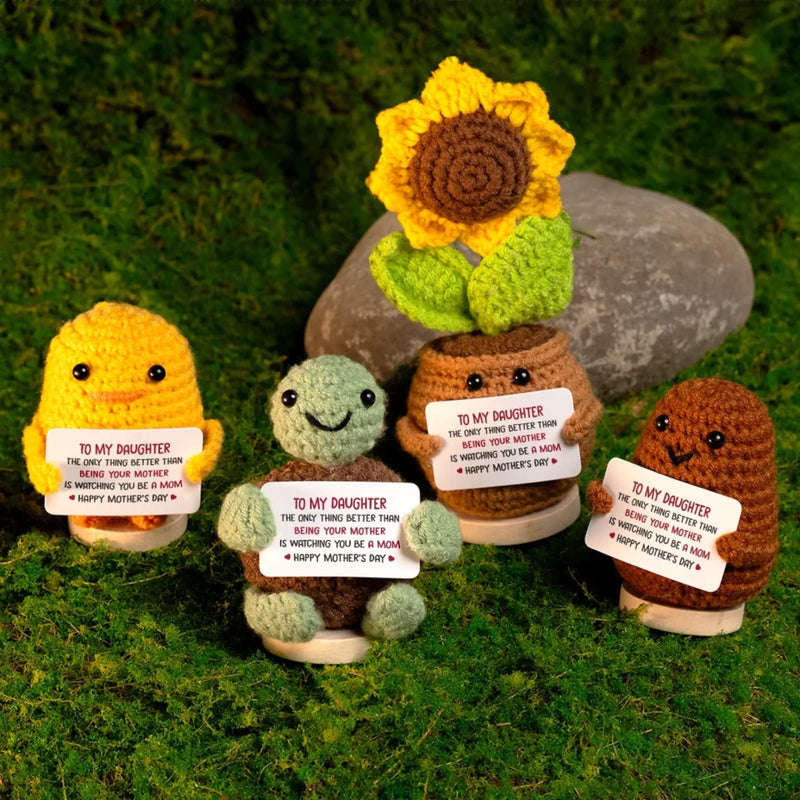 My Greatest Joy Is You - Family Personalized Custom Handmade Crochet Plush With Motivational Message - Mother's Day, Gift For Mom, Daughter