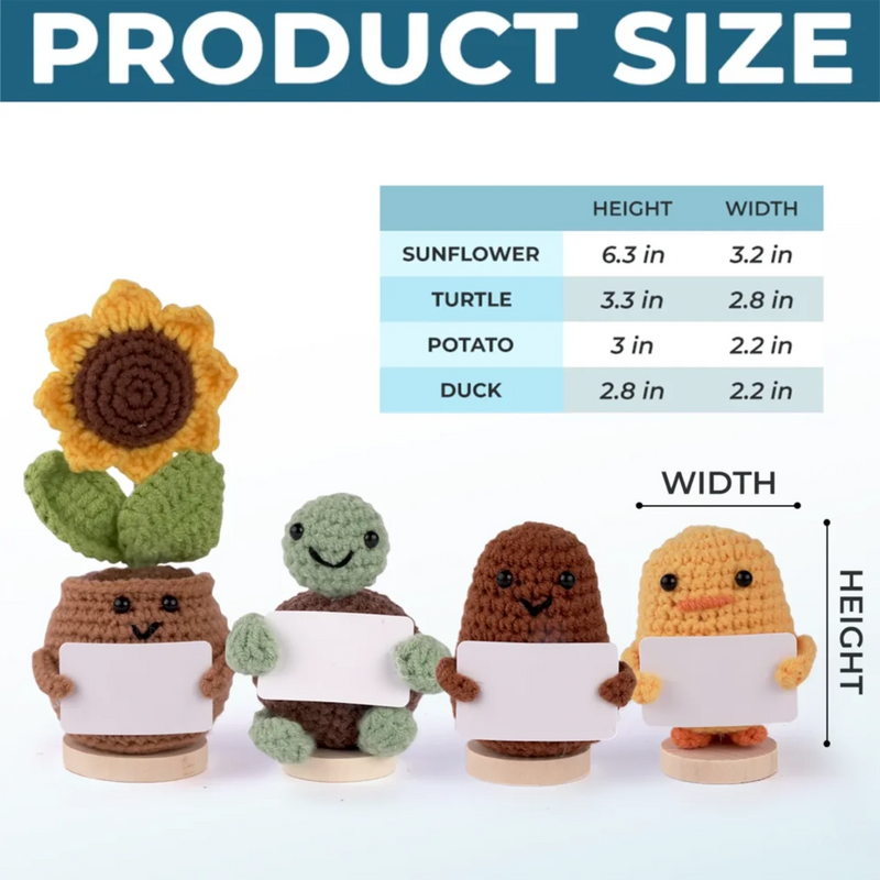 Thank You For Helping Me Grow - Family Personalized Custom Handmade Crochet Plush With Motivational Message - Mother's Day, Gift For Mom, Grandma