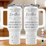 Best Friends, No Matter What - Family Personalized Custom Engraved 40oz Tumbler With Handle - Gift For Brothers