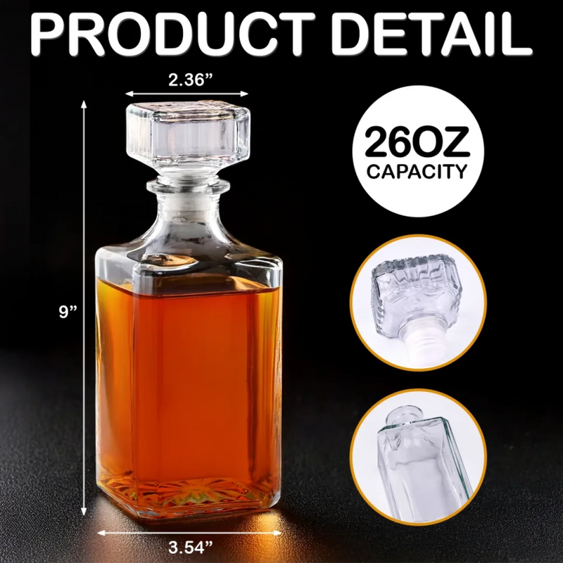From The Reason You Drink - Family Personalized Custom Glass Whiskey Bottle - Father's Day, Gift For Dad, Grandpa