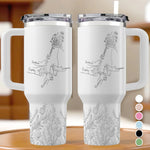 The Hands That Raised Us, The Love That Guides Us - Family Personalized Custom Engraved 40oz Tumbler With Handle - Mother's Day, Gift For Family
