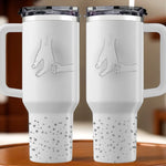 Bound By Love, Connected For Life - Family Personalized Custom Engraved 40oz Tumbler With Handle - Mother's Day, Gift For Grandma