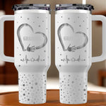 The Heart Of Our Family - Family Personalized Custom Engraved 40oz Tumbler With Handle - Father's Day, Gift For Grandpa