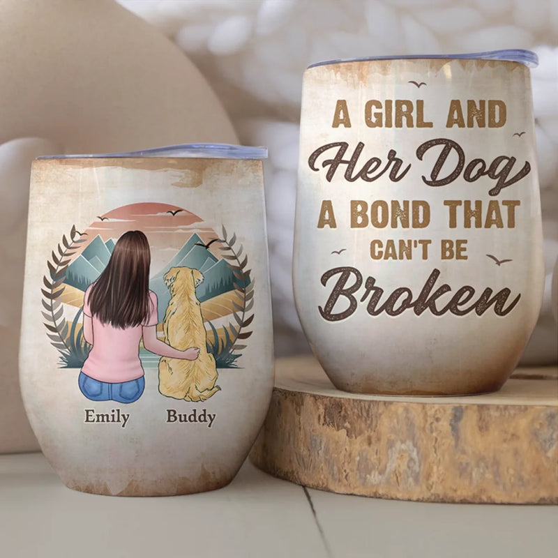 Loyal Love, Furry Hugs - Dog Personalized Custom Wine Tumbler - Mother's Day, Gift For Pet Owners, Pet Lovers