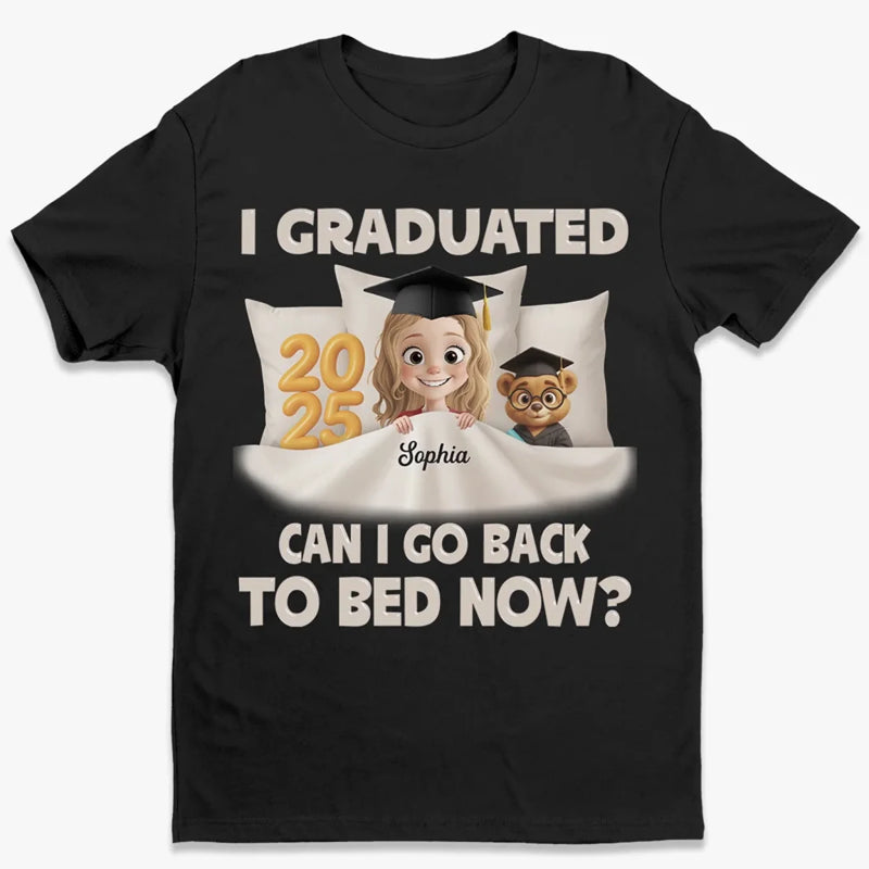 Graduated and Exhausted - Family Personalized Custom Unisex T-shirt, Premium T-shirt, Hoodie - Graduation Gift For Family Members, Siblings, Brothers, Sisters