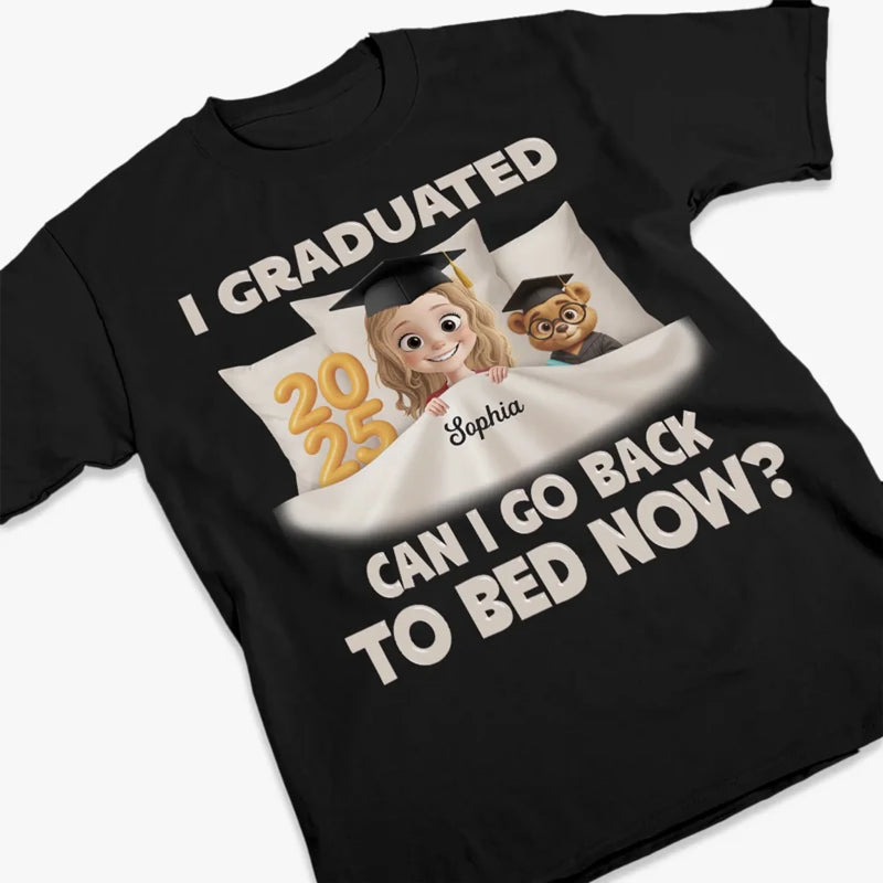 Graduated and Exhausted - Family Personalized Custom Unisex T-shirt, Premium T-shirt, Hoodie - Graduation Gift For Family Members, Siblings, Brothers, Sisters
