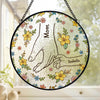 In Every Grip, A Lifetime Of Love - Family Personalized Custom Stained Glass Window Hanging Suncatcher - Mother's Day, Gift For Mom, Grandma