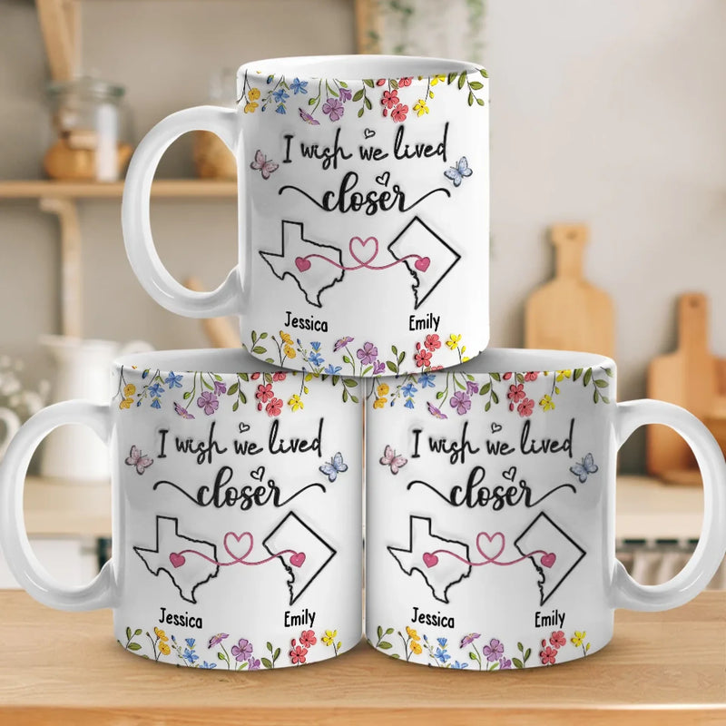 Real Friendship Transcends Time And Space - Bestie Personalized Custom 3D Inflated Effect Printed Mug - New Arrival, Gift For Best Friends, BFF, Sisters AMZ