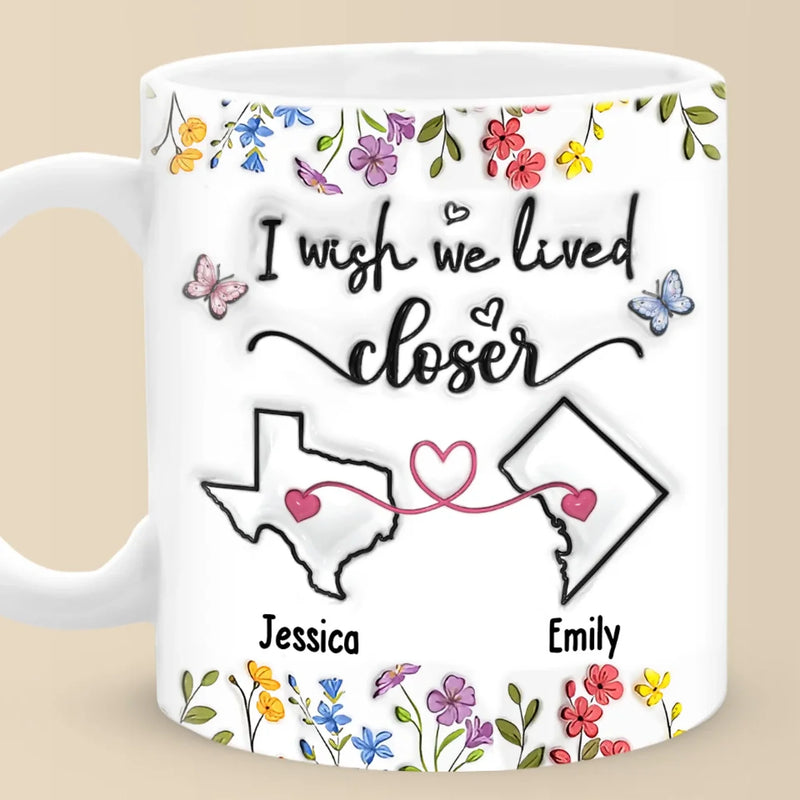 Real Friendship Transcends Time And Space - Bestie Personalized Custom 3D Inflated Effect Printed Mug - New Arrival, Gift For Best Friends, BFF, Sisters AMZ