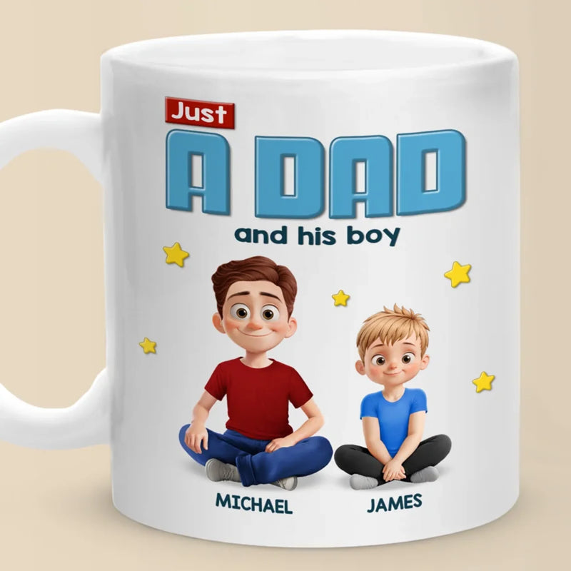 Bonded by Love, Not Just Blood - Family Personalized Custom Mug - Father's Day, Gift For Dad