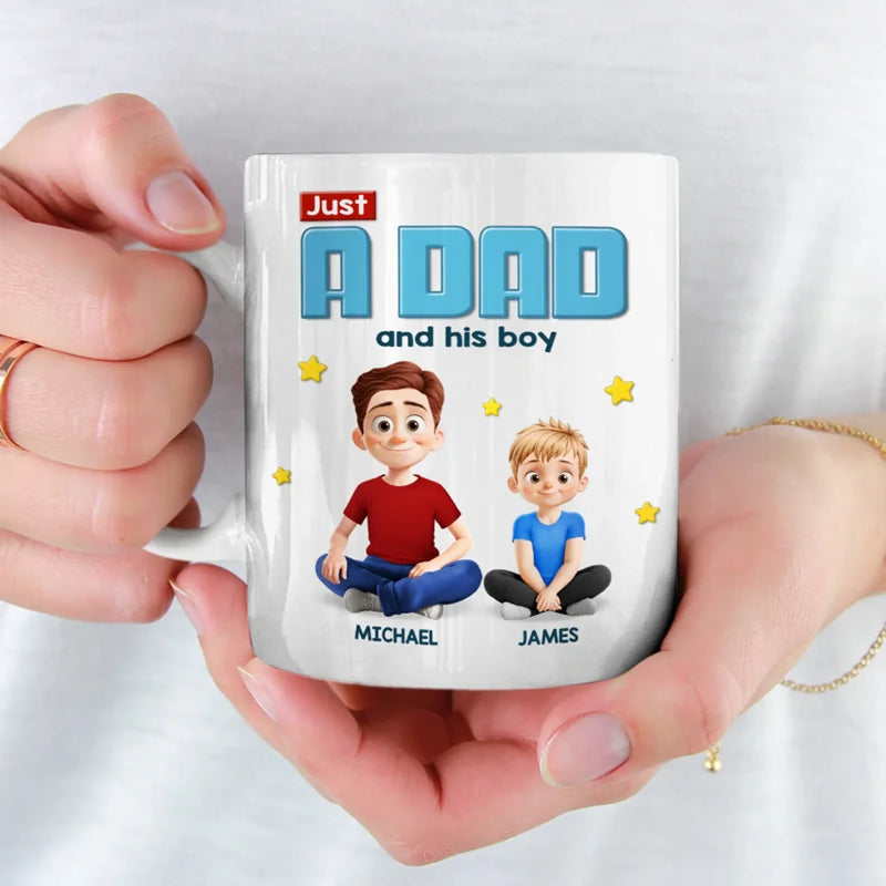 Bonded by Love, Not Just Blood - Family Personalized Custom Mug - Father's Day, Gift For Dad