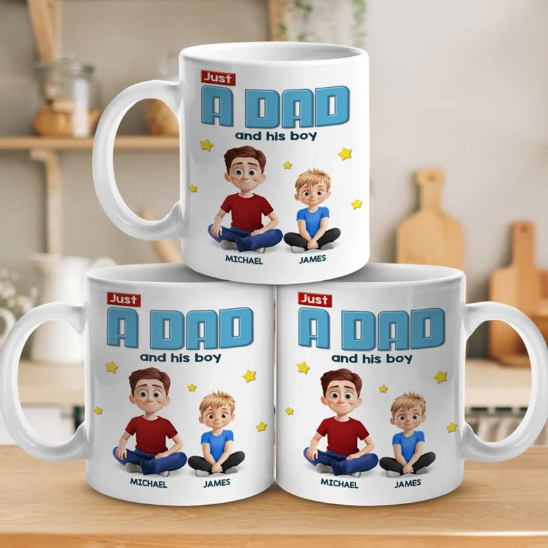 Bonded by Love, Not Just Blood - Family Personalized Custom Mug - Father's Day, Gift For Dad