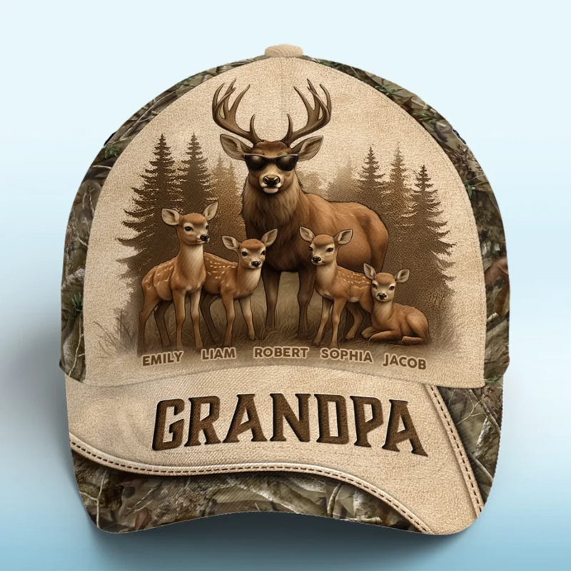 Always Leading, Forever Loved - Family Personalized Custom Hat, All Over Print Classic Cap - Father's Day, Gift For Dad, Grandpa