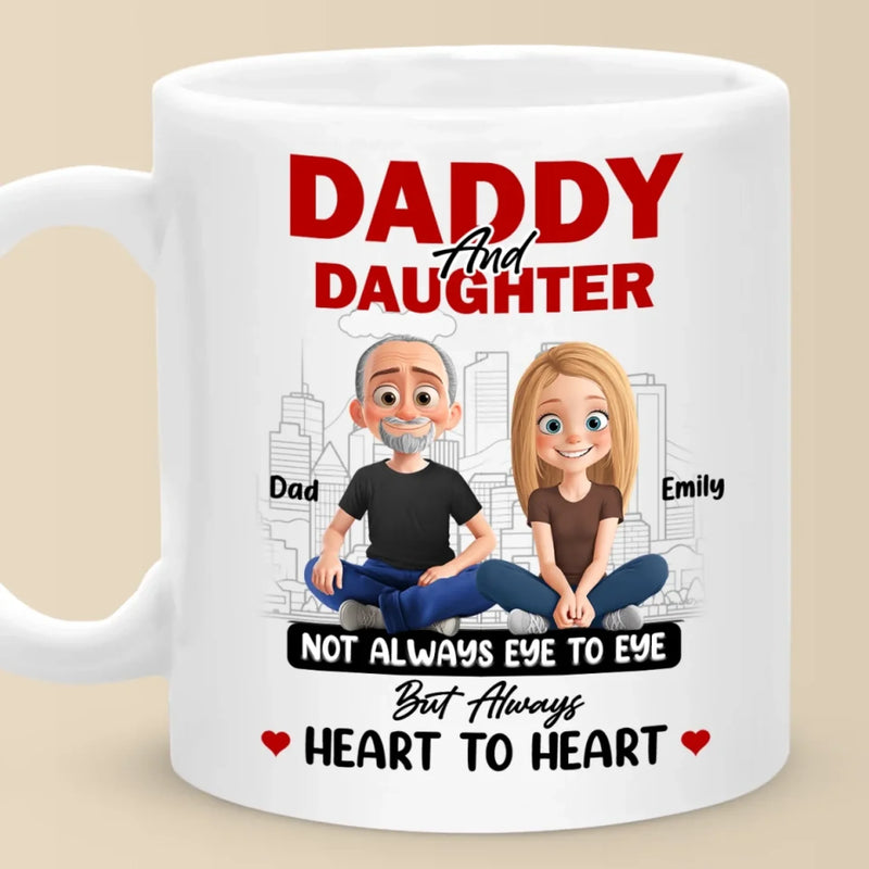 Dad And Daughter, Love You Can Feel - Family Personalized Custom Mug - Father's Day, Gift For Dad, Grandpa