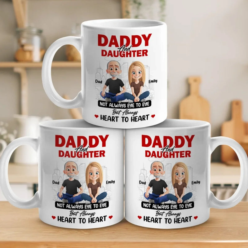 Dad And Daughter, Love You Can Feel - Family Personalized Custom Mug - Father's Day, Gift For Dad, Grandpa