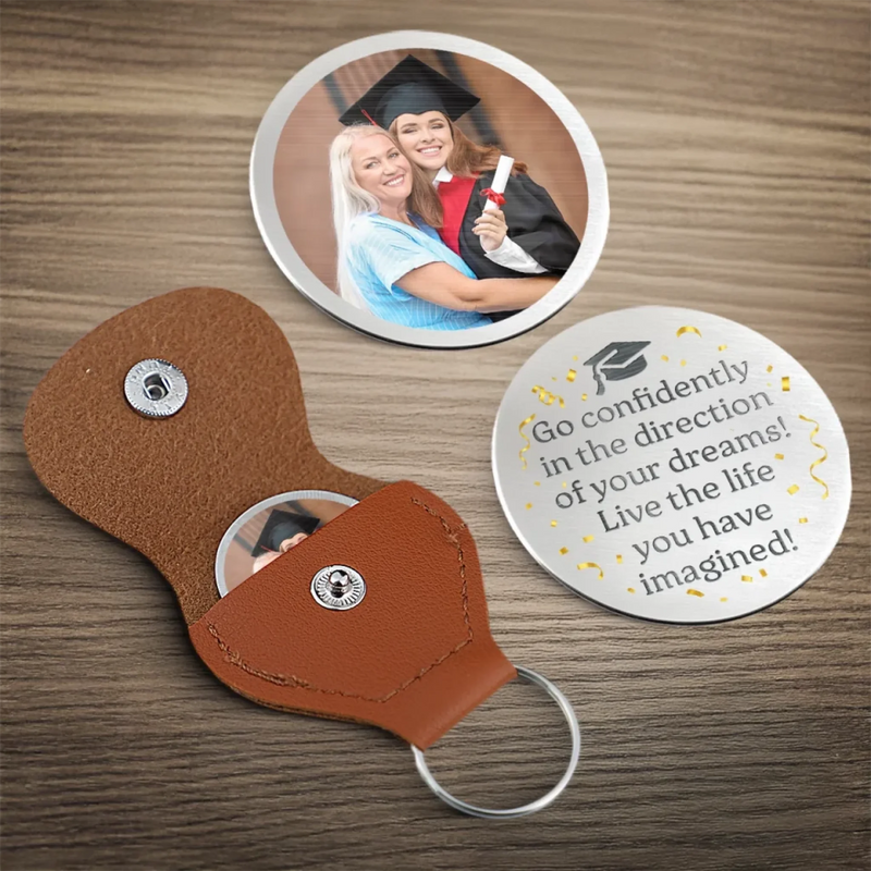 Custom Photo Graduate Today, Inspiration Forever - Family Personalized Custom Pocket Hug - Graduation Gift For Family Members, Siblings, Brothers, Sisters