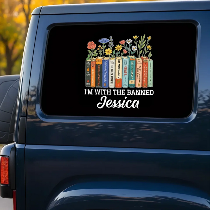I'm With The Banned - Family Personalized Custom RV Decal - Gift For Yourself, Best Friends, Siblings, Family Members