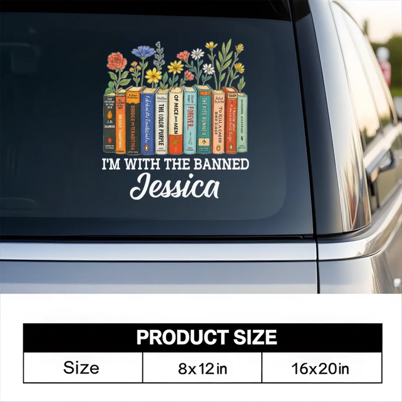 I'm With The Banned - Family Personalized Custom RV Decal - Gift For Yourself, Best Friends, Siblings, Family Members