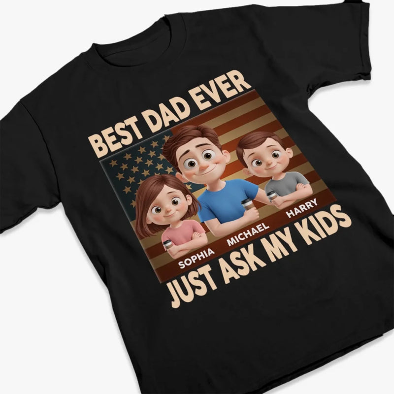 Proud Dad Of Awesome Kids - Family Personalized Custom Unisex T-shirt, Premium T-shirt, Hoodie - Father's Day, Gift For Dad, Grandpa
