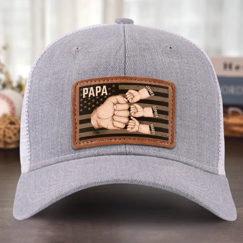Together, We're Unstoppable - Family Personalized Custom Leather Patch Hat - Father's Day, Gift For Dad, Grandpa