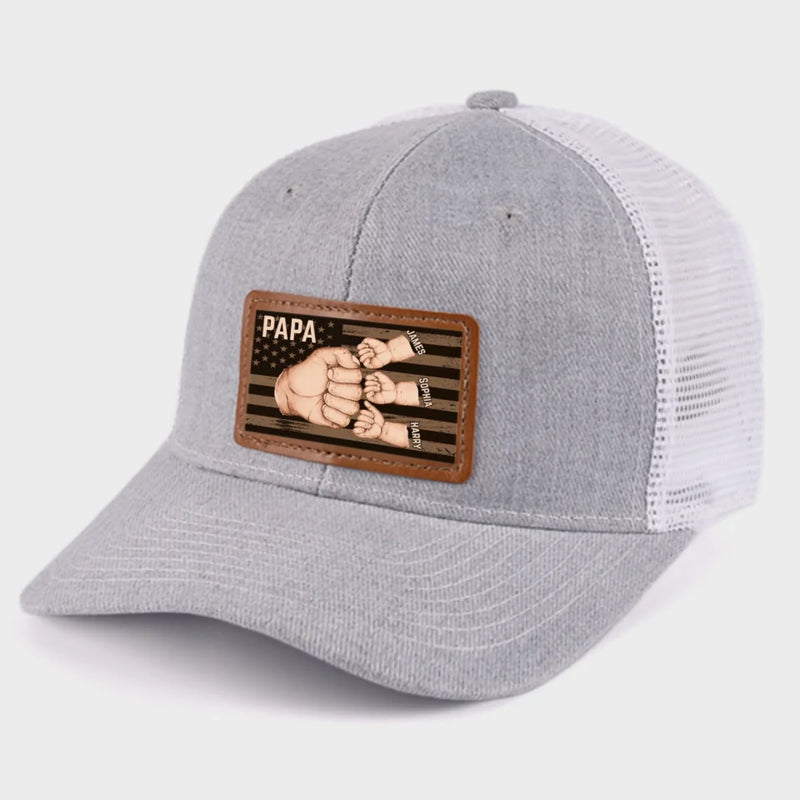 Together, We're Unstoppable - Family Personalized Custom Leather Patch Hat - Father's Day, Gift For Dad, Grandpa
