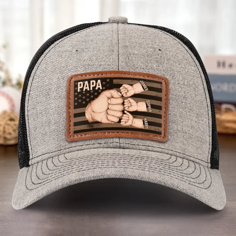 Together, We're Unstoppable - Family Personalized Custom Leather Patch Hat - Father's Day, Gift For Dad, Grandpa