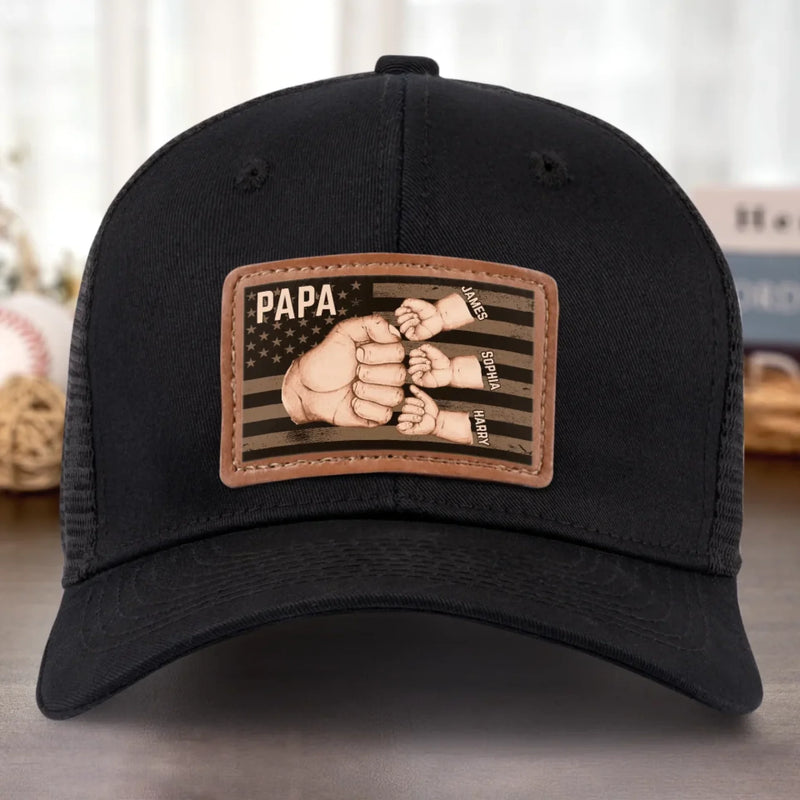 Together, We're Unstoppable - Family Personalized Custom Leather Patch Hat - Father's Day, Gift For Dad, Grandpa