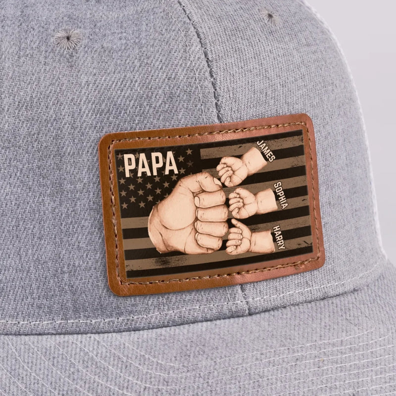 Together, We're Unstoppable - Family Personalized Custom Leather Patch Hat - Father's Day, Gift For Dad, Grandpa