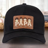 Papa, Loved By His Little Crew - Family Personalized Custom Leather Patch Hat - Father's Day, Gift For Dad, Grandpa