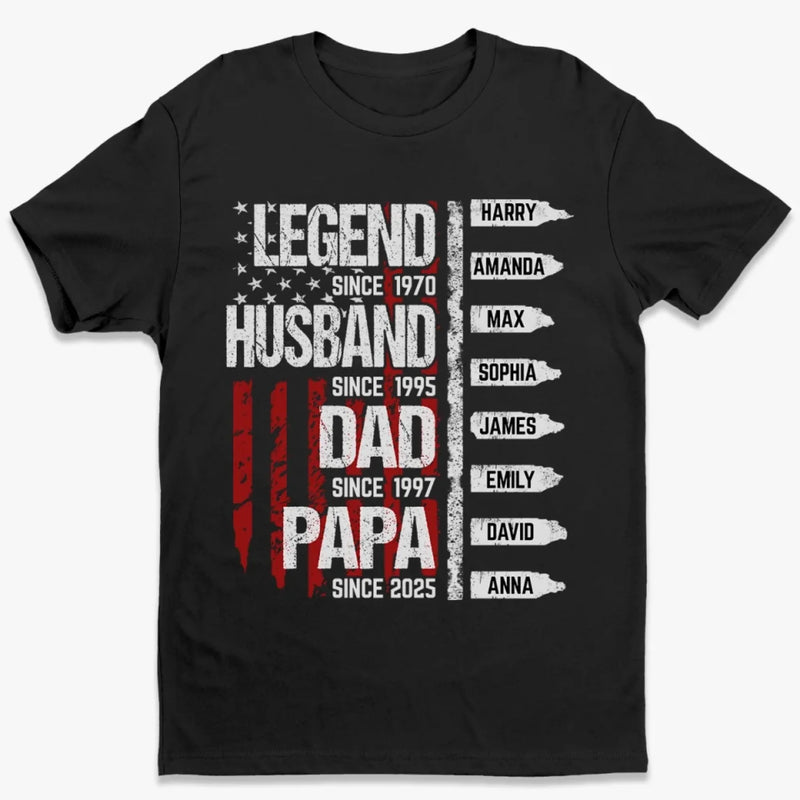 Raising Legends, One Grandkid At A Time - Family Personalized Custom Unisex T-shirt, Premium T-shirt, Hoodie - Father's Day, Gift For Dad, Grandpa