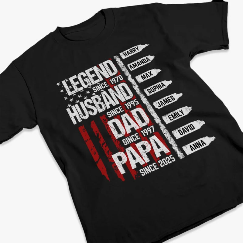 Raising Legends, One Grandkid At A Time - Family Personalized Custom Unisex T-shirt, Premium T-shirt, Hoodie - Father's Day, Gift For Dad, Grandpa