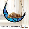 Dreaming Of Treats And Belly Rubs - Dog Personalized Window Hanging Suncatcher - Gift For Pet Owners, Pet Lovers