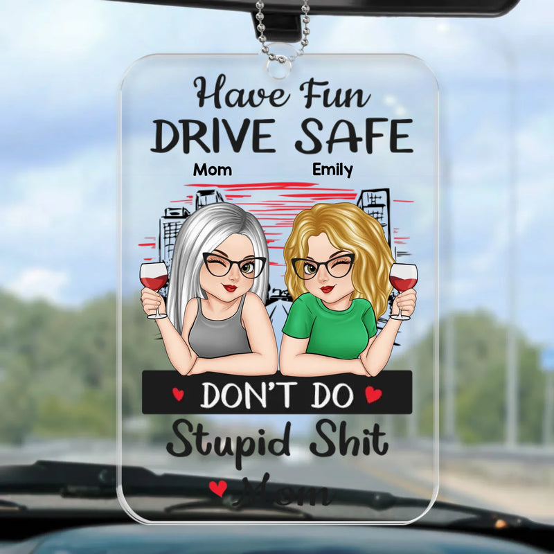 Keep Calm And Drive Safely - Family Personalized Custom Car Ornament - Acrylic Custom Shaped - Gift For Daughter, Son