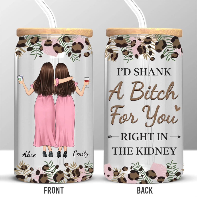 True Friends Are Always Together In Spirit - Bestie Personalized Custom Glass Cup, Iced Coffee Cup - Gift For Best Friends, BFF, Sisters