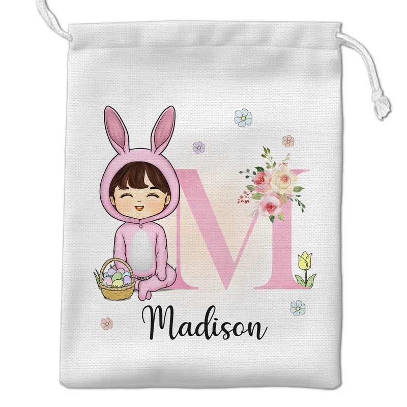 Easter Wishes & Bunny Kisses - Family Personalized Custom Favor Bag - Easter Gift For Family Members