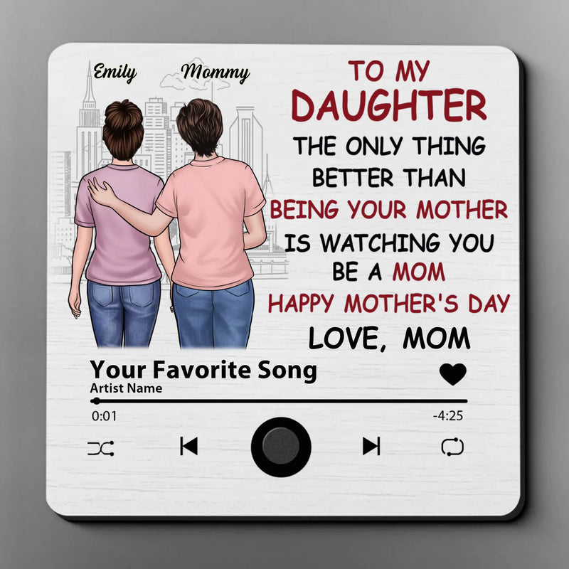 A Sweet Way To Remind Her How Strong She Is - Family Personalized Custom Music Fridge Magnet That Can Play Songs - Mother's Day Gift For Mom, Daughter