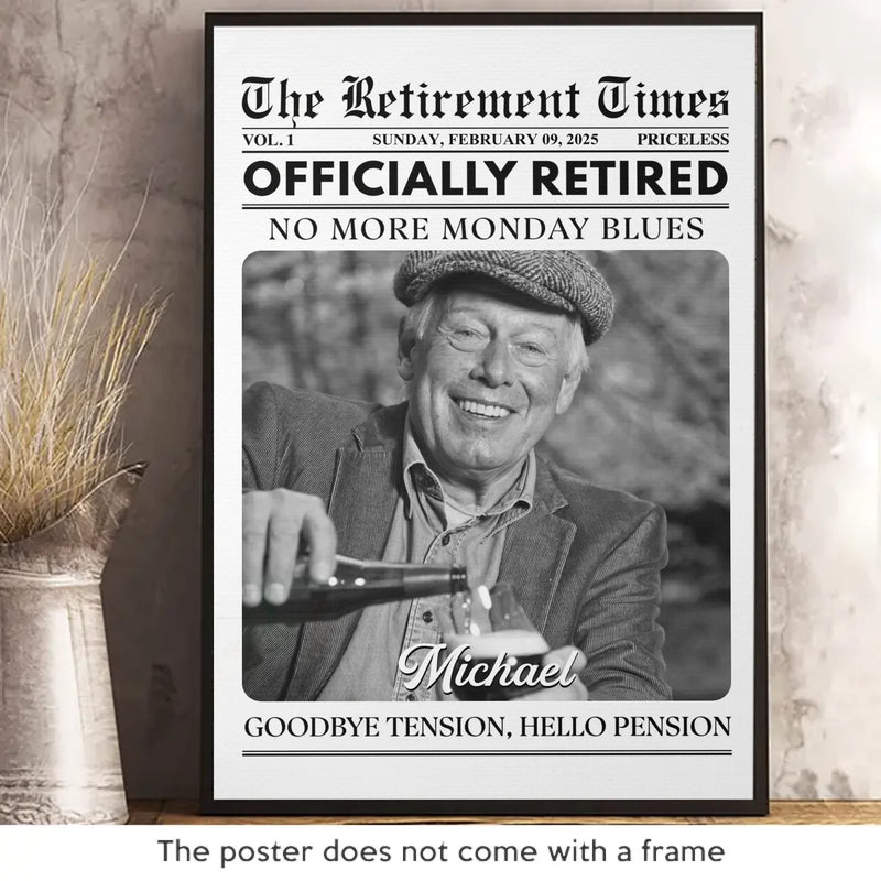 Custom Photo No More Monday Blues - Personalized Custom Vertical Poster - Appreciation, Retirement Gift For Coworkers, Work Friends, Colleagues, Family Members