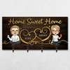 Home Is Where The Heart Is - Family Personalized Custom Home Decor Key Hanger, Key Holder - House Warming Gift For Family Members, Pet Owners, Pet Lovers