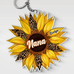 Family Blooms, Heart Glows - Family Personalized Custom Shaped Acrylic Keychain - Mother's Day, Gift For Family